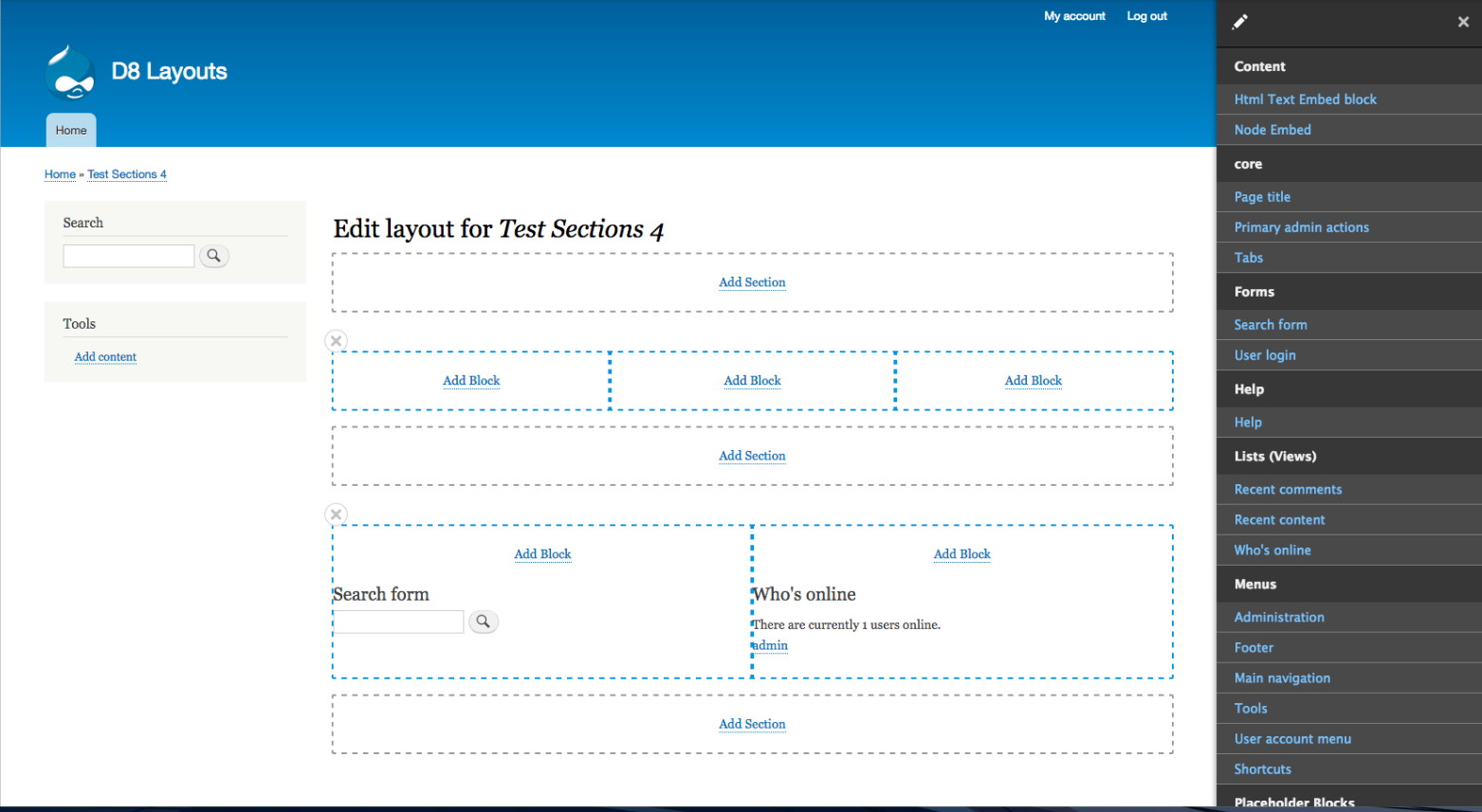 Gestionnaire de modèle de pages Layout Builder de Drupal